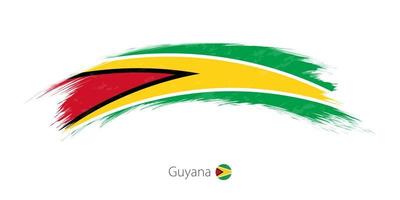 Flag of Guyana in rounded grunge brush stroke. vector