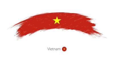 Flag of Vietnam in rounded grunge brush stroke. vector