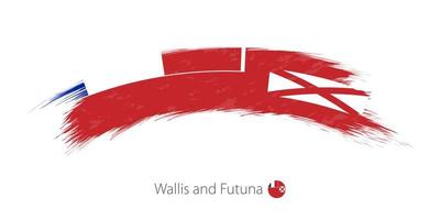 Flag of Wallis and Futuna in rounded grunge brush stroke. vector