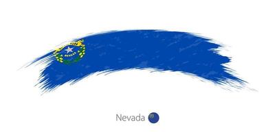 Flag of Nevada in rounded grunge brush stroke. vector