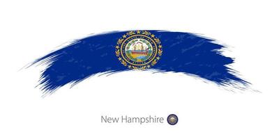 bandera de new hampshire en un trazo de pincel redondeado. vector