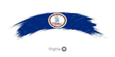 Flag of Virginia in rounded grunge brush stroke. vector