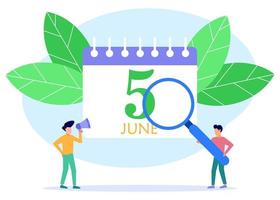 Illustration vector graphic cartoon character of 5 june