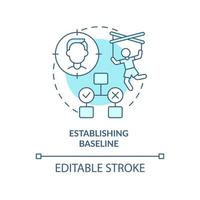 Establishing baseline turquoise concept icon. Emotional manipulation abstract idea thin line illustration. Isolated outline drawing. Editable stroke. Arial, Myriad Pro-Bold fonts used vector