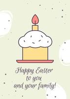 felices pascuas para usted y su familia tarjeta de felicitación con elemento de icono de color. diseño vectorial de postal. volante decorativo con ilustración creativa. notecard con mensaje de felicitación en gris vector