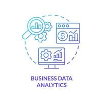 Business data analytics blue gradient concept icon. Information and data research. Digital skills abstract idea thin line illustration. Isolated outline drawing. Myriad Pro-Bold fonts used vector