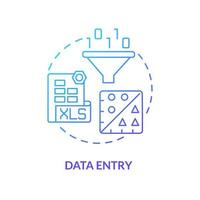 icono de concepto de gradiente azul de entrada de datos. entrada de información procesamiento de datos. habilidades digitales básicas idea abstracta ilustración de línea delgada. dibujo de contorno aislado. innumerables fuentes pro-negrita utilizadas vector