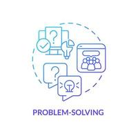 Problem solving blue gradient concept icon. Find solution on internet. Problem solving. Digital skills abstract idea thin line illustration. Isolated outline drawing. Myriad Pro-Bold fonts used vector