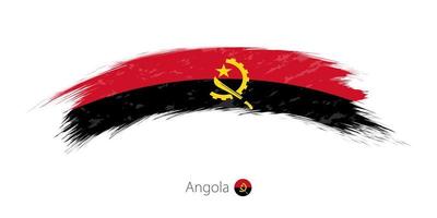 Flag of Angola in rounded grunge brush stroke. vector