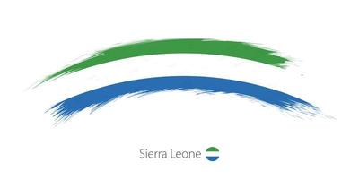 Flag of Sierra Leone in rounded grunge brush stroke. vector