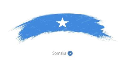 Flag of Somalia in rounded grunge brush stroke. vector