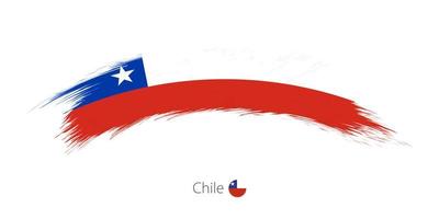 Flag of Chile in rounded grunge brush stroke. vector