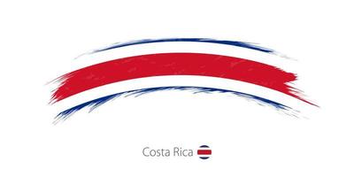 Flag of Costa Rica in rounded grunge brush stroke. vector