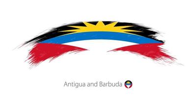 Flag of Antigua and Barbuda in rounded grunge brush stroke. vector