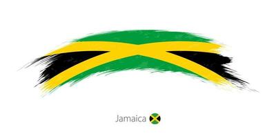 Flag of Jamaica in rounded grunge brush stroke. vector