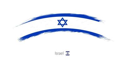 Flag of Israel in rounded grunge brush stroke. vector