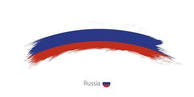 Flag of Russia in rounded grunge brush stroke. vector