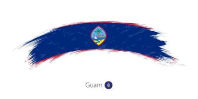 Flag of Guam in rounded grunge brush stroke. vector