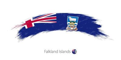 Flag of Falkland Islands in rounded grunge brush stroke. vector