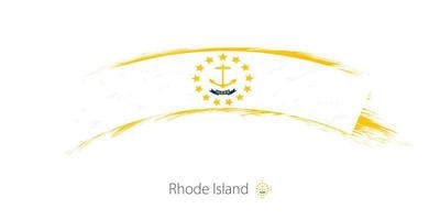 Flag of Rhode Island in rounded grunge brush stroke. vector