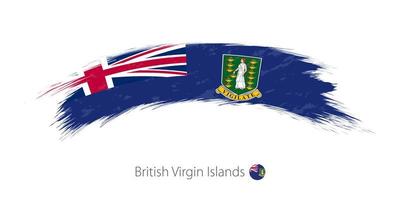 Flag of British Virgin Islands in rounded grunge brush stroke. vector