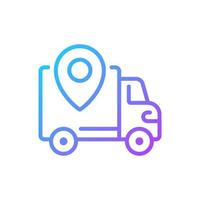 Shipping regions gradient linear vector icon. Delivery service zone. Online shopping. Website information. Thin line color symbol. Modern style pictogram. Vector isolated outline drawing