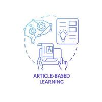 Article based learning blue gradient concept icon. Information and content abstract idea thin line illustration. Isolated outline drawing. Editable stroke. Roboto-Medium, Myriad Pro-Bold fonts used vector