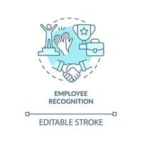 Employee recognition turquoise concept icon. Workers contributions. HR abstract idea thin line illustration. Isolated outline drawing. Editable stroke. Roboto-Medium, Myriad Pro-Bold fonts used vector