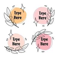 collection of floral line frames for promotion or wedding. vector flat illustration, promotion, frame, sticker, label, tag