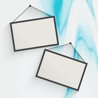 two elegant realistic photo frames vector