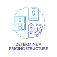 Determine pricing structure blue gradient concept icon. Manage delivery business abstract idea thin line illustration. Isolated outline drawing. Roboto-Medium, Myriad Pro-Bold fonts used vector