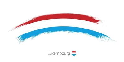 Flag of Luxembourg in rounded grunge brush stroke. vector