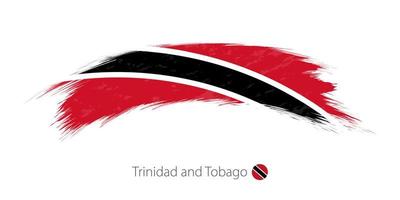 Flag of Trinidad and Tobago in rounded grunge brush stroke. vector