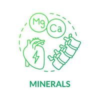 Minerals green gradient concept icon. Natural supplements for active lifestyle abstract idea thin line illustration. Isolated outline drawing. Roboto-Medium, Myriad Pro-Bold fonts used vector