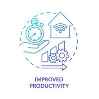 Improved productivity blue gradient concept icon. Home automation advantages abstract idea thin line illustration. Isolated outline drawing. Editable stroke. Roboto-Medium, Myriad Pro-Bold fonts used vector