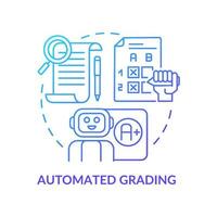 icono de concepto de gradiente azul de clasificación automatizada. evaluando el proceso del estudiante. ilustración de línea delgada de idea abstracta. dibujo de contorno aislado. trazo editable. roboto-medium, innumerables fuentes pro-bold utilizadas vector