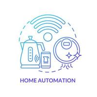 Home automation blue gradient concept icon. Household technology abstract idea thin line illustration. Isolated outline drawing. Editable stroke. Roboto-Medium, Myriad Pro-Bold fonts used vector