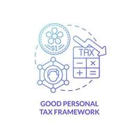 Good personal tax framework blue gradient concept icon. Start business in Singapore abstract idea thin line illustration. Isolated outline drawing. Roboto-Medium, Myriad Pro-Bold fonts used vector