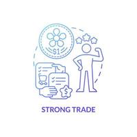 Strong trade blue gradient concept icon. Singapore business abstract idea thin line illustration. Merchandise exports and imports. Isolated outline drawing. Roboto-Medium, Myriad Pro-Bold fonts used vector