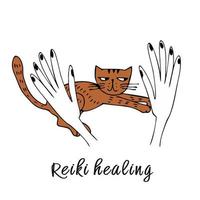 sanación reiki de animales. logo. vector. vector