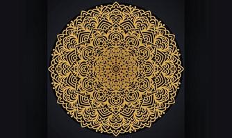 Background with a golden color ornament design. Mandala vector pattern design.