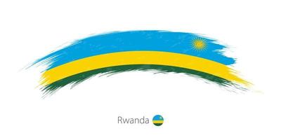 Flag of Rwanda in rounded grunge brush stroke. vector