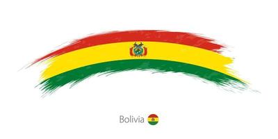 Flag of Bolivia in rounded grunge brush stroke. vector