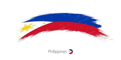 Flag of Philippines in rounded grunge brush stroke. vector