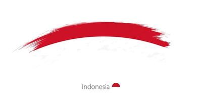 Flag of Indonesia in rounded grunge brush stroke. vector