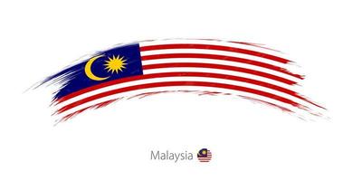 Flag of Malaysia in rounded grunge brush stroke. vector