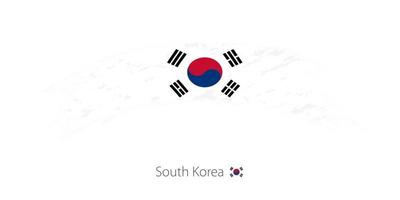 bandera de corea del sur en un trazo de pincel redondeado. vector