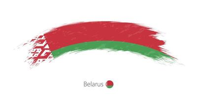 Flag of Belarus in rounded grunge brush stroke. vector