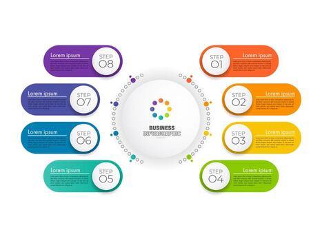 Infographic circle element template can be used for workflow layout, diagram, number options, web design. Infographic business concept with 6 option, parts, steps or processes. vector