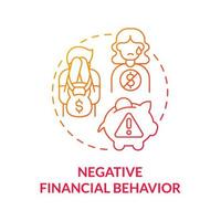 Negative financial control concept icon. Economic manipulations. Misappropriate partners money. Financial dependence abstract idea thin line illustration. Vector isolated outline color drawing